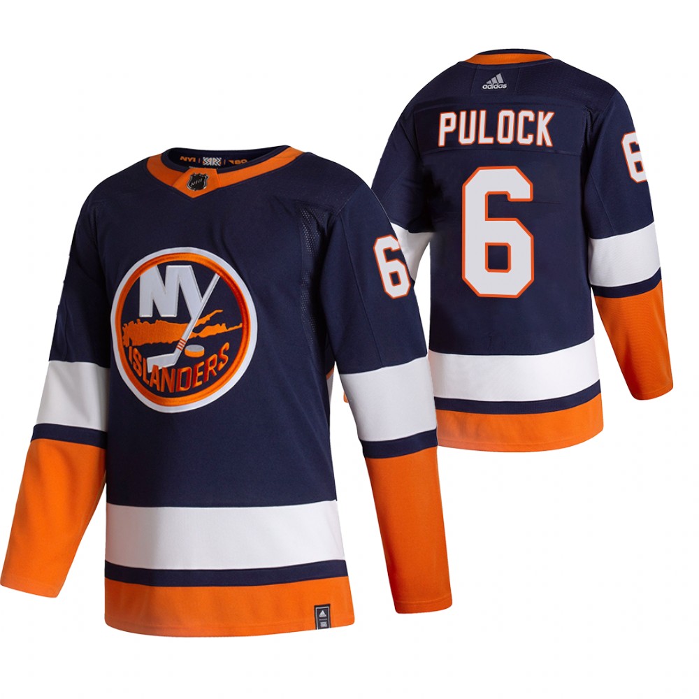 2021 Adidias New York Islanders 6 Ryan Pulock Navy Blue Men Reverse Retro Alternate NHL Jersey